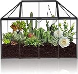 Homtone 23 cm Großer Geometrischer Terrarium-Pflanzgefäß, Hausform,...