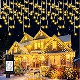 Lichterkette Eisregen Außen Weihnachtsbeleuchtung 6,4m 200LEDs IP65...