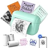 Memoking Mini Drucker für Smartphone, Bluetooth Q02E Minidrucker...