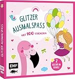 Glitzer-Ausmalspaß – Prinzessinnen und Flamingos: 2 Bücher im Bundle:...
