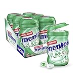 Mentos Kaugummi Pure Fresh Spearmint, 6 Boxen zuckerfreie Chewing Gum...