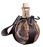 Battle-Merchant Kugel - Feldflasche aus Glas mit Gürtelhalter aus Leder...