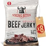 Viking Bites Beef Jerky Original 400g (8 x 50g) – Getrocknetes...