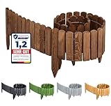 Garronda Beeteinfassung Holz Rollzaun Holzzaun 200 x 10 cm imprägniert...