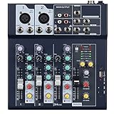 Weymic Professioneller Mixer | 4-Kanal-2-Bus-Mixer/mit...