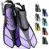 CAPAS Schnorchelflossen, Schwimmflossen Reisegröße Kurz Einstellbar zum...