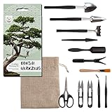 HappySeed Bonsai Werkzeug-Set 13-teilig mit praktischem Aufbewahrungsbeutel...