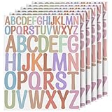 NISENTIA Buchstaben Aufkleber, 416 Stück/8 Blatt klebebuchstaben Bunt,...