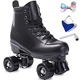 SCNUT Rollschuhe für Damen und Herren, hochgeschlossenes PU-Leder,...
