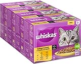 Whiskas 1+ Katzenfutter Geflügel Auswahl in Sauce, 12x85g (4 Packungen)...