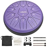 LEKATO Zungentrommel 6 Zoll, Tongue Drum mit 11 Tönen, D-Dur, Legierter...