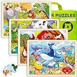 Spielzeug Puzzle ab 3 4 5 Jahre - 4 Set Montessori Holzpuzzle Spiele für...
