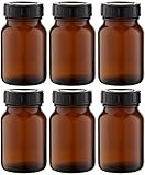 6 x Weithalsflasche 250ml Braunglas inkl. Schraubverschluss mit...