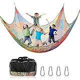 MENAYODA Kletternetz Spielplatz, Schwerlast Doppellagiges Schutznetz Kinder...