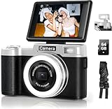 4K 64MP Digitalkamera mit Dual-Kameras Vorne und Hinten, Autofokus Kamera...