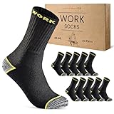 10 Paar Herren Arbeitssocken WORK Socken Baumwolle 70204T (Schwarz Meliert...