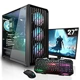 SYSTEMTREFF Basic Gaming Komplett PC Set AMD Ryzen 5 5500 6x4.2GHz | Nvidia...
