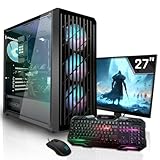 SYSTEMTREFF Basic Gaming Komplett PC Set AMD Ryzen 5 5500 6x4.2GHz | Nvidia...