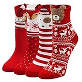 LOFIR Bunte Lustige Socken Damen Weihnachtssocken Tiermuster Cartoon...