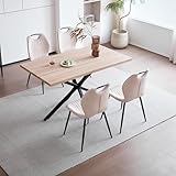 JZGORC Esstisch mit 4 Stühlen Esszimmer-Set,140 * 78 * 77 cm Rechteckiger...