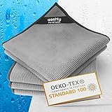 washly Putztücher Oeko-TEX 30 x 30 cm – 4 graue Mikrofasertücher -...