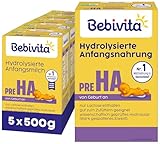 Bebivita PRE HA (5 x 500g), hydrolysierte Anfangsmilch von Geburt an,...