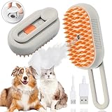 3-In-1 KatzenbüRste mit Dampf,Dampfbürste Katze Grün Steamy Brush Katze...