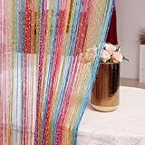 Helweet Fadenvorhang, Bunt, 100cm x 200cm, Geeignet für Fenster, Türen,...