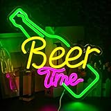 Looklight Beer Time Neonschild Bar Neon Licht Zeichen Gelb LED...