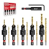 EZARC Senkbohrer Holz, 12 tlg Senker Bohrer Set für Holzbearbeitung, #4,...