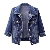 Denim Jeansjacke FüR Damen üBergrößE Lockere Passform, LangäRmelig,...