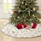 Weihnachtsbaumdecke 120 cm,Christbaumdecke Weiß für Schnee Christbaum...