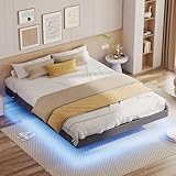 IRONCK Bett 160x200 mit LED Beleuchtung und Ladestation, Bettgestell...