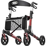 VOCIC Rollator Faltbar und Leicht mit Sitz, Rollatoren Schmal für Wohnung...