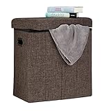 Relaxdays Faltbarer Sitzhocker, HxBxT: 49,5 x 46 x 25,5 cm, mit Stauraum,...