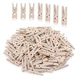CraftWerk Mini Wäscheklammern 100er Pack - Kleine Holzklammern zum Basteln...