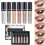 6 Colours Lidschatten Liquid Eyeshadow Makeup Set Nude Smoky Eye Makeup...