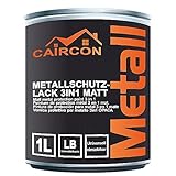 CAIRCON Metallschutzlack MATT 3in1 Metallfarbe Außen Rostschutzfarbe...