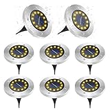 GREPRO Garten Solarleuchten für Außen 8 Stück, 12 LEDS Solar...