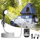 Forever Speed Campingdusche mit Pumpe, Camping Dusche Outdoor Set mit akku,...