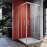 SONNI 80x80cm Eckeinstieg Duschkabine ohne duschtasse, Sicherheitsglas...
