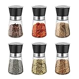 Shoze Gewürzmühle 6er Set Manuelle Plastik Salz und Pfeffermühle Set...
