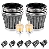 Swpeet 2Pcs 60mm Motorrad Luftfilter mit 2Pcs Kraftstofffilter Ersatz...