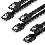 deleyCON 3x 30cm SATA 3 Kabel Nylon Set 6 Gbit/s Datenkabel SATA III...