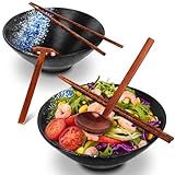 Sosayet Ramen Schüssel Keramik, 2 Sets Ramen Bowl mit Löffel und...