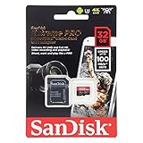 SanDisk Extreme PRO microSDHC UHS-I Speicherkarte 32 GB + Adapter &...