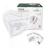 Hygiene100® 30x FFP2 -Masken, CE -zertifizierte Atemmasken 5 Schichten...