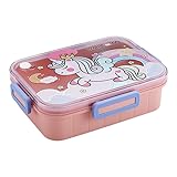 WFKKMEQ Einhorn Brotdose mit Fächern, Einhorn Lunch Bento Box 1200ml...