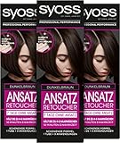 Syoss Ansatz Retoucher Dunkelbraun Stufe 1 (3 x 60 ml), semi-permanente...