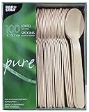 Papstar Holzlöffel / Einweglöffel 'pure' (100 Stück) Länge 15.7 cm aus...